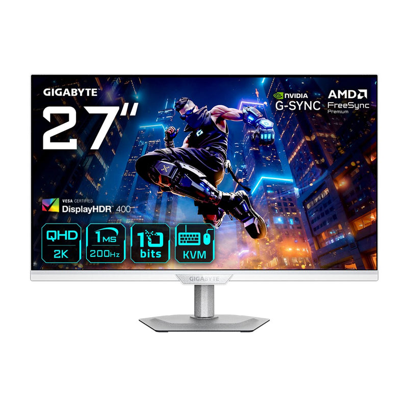 Écran de jeu GIGABYTE M27Q2 QD ICE 27” QHD - 2560 x 1440, 200 Hz, 1 ms, 350 cd/m2, FreeSync Premium, Display HDR400, HDMI 2.0, DisplayPort 1.4