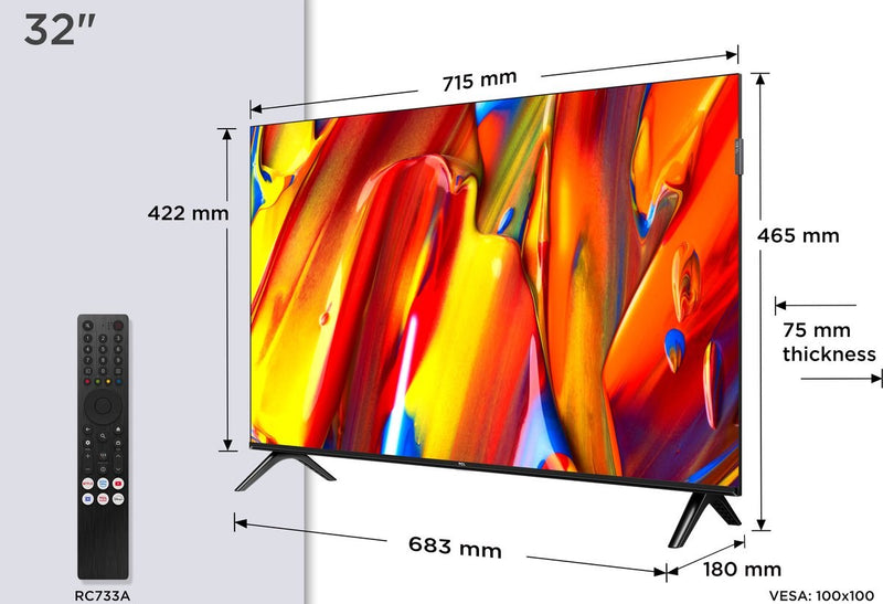 TCL 32V5C TV 81.3 cm (32") Full HD Smart TV Wi-Fi Black