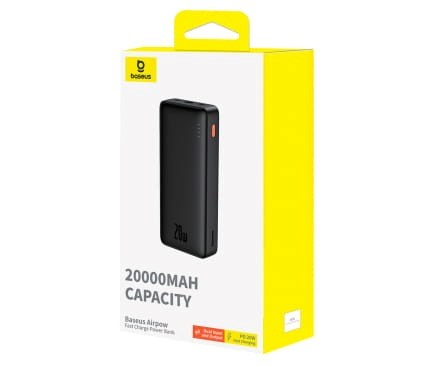 Baseus Airpow Lithium polymer power bank 20000 mAh 20 W Black