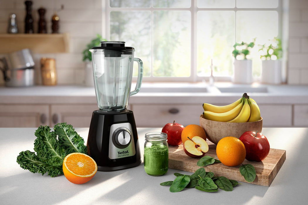 Tefal BlendForce II BL4358 blender 1.25 L Tabletop blender 800 W Black, Brushed steel