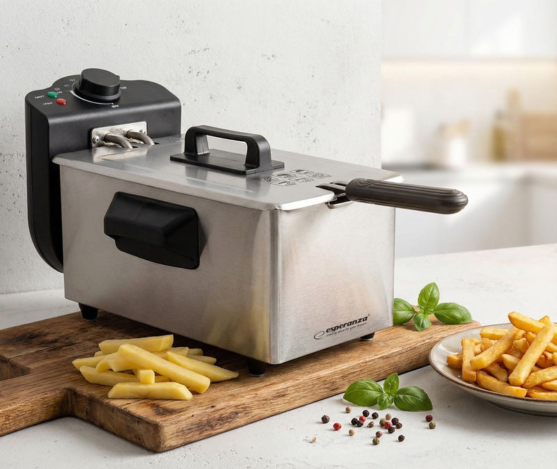 Esperanza FALAFEL Friteuse simple 3 L Autonome 2200 W Noir, Blanc