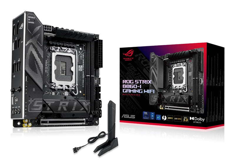 ASUS ROG STRIX B860-I GAMING WIFI - Motherboard - mini ITX - LGA1851 Socket - B860 Chipset - USB4, USB 3.2 Gen 2, USB-C 3.2 Gen 2x2, USB 3.2 Gen 1 - W