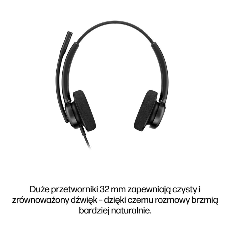 HP Poly Mission 425 Stereo USB Wired Headset Classic