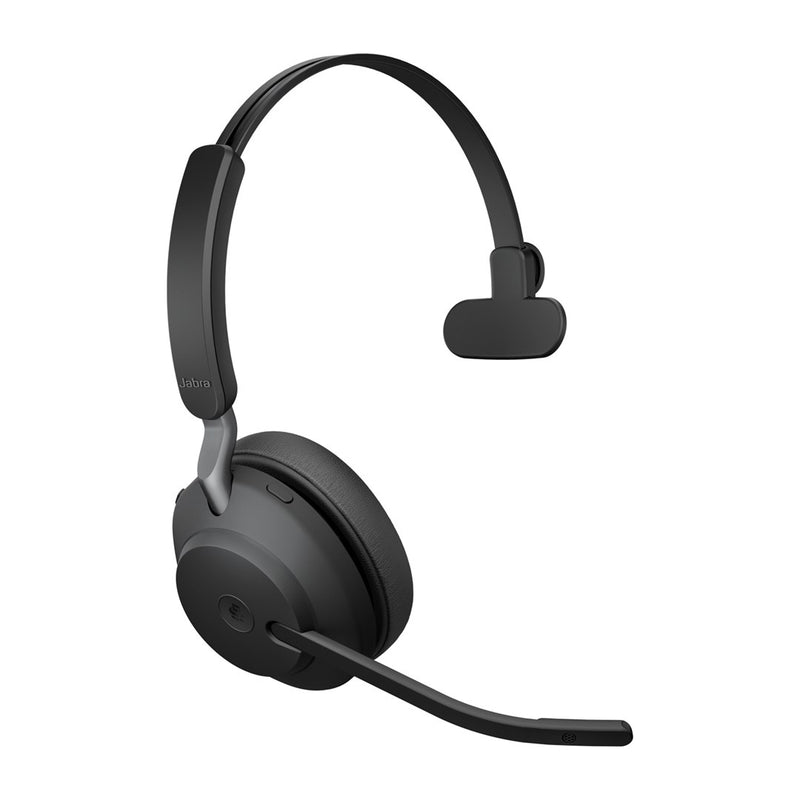 Jabra Evolve2 65 MS Mono - Headset - on-ear - convertible - Bluetooth - wireless - USB-A - noise isolating - black - Certified for Microsoft Teams