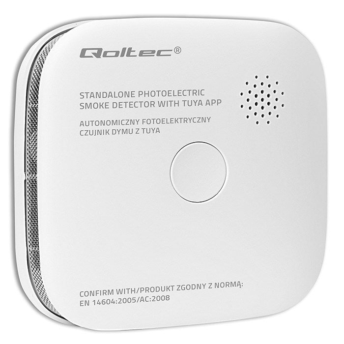 Qoltec 52579 Wireless smoke detector with battery | Tuya | Wi-fi | sensor service life 10 years | alarm 85dB | LED