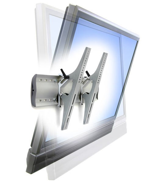 Ergotron TM Tilting Wall Mount - Mounting kit (wall plate, fasteners, 2 brackets) for LCD / plasma panel - aluminium, steel - silver - screen size: fr