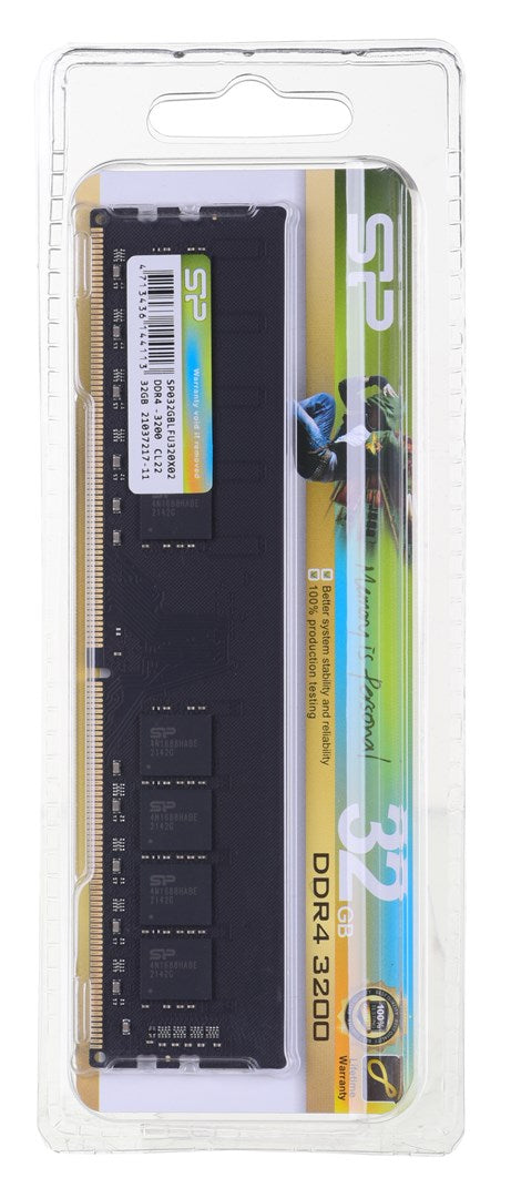 SILICON POWER DDR4 UDIMM RAM memory 3200 MHz CL22 32 GB (SP032GBLFU320X02) Black