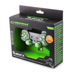 Esperanza EGG108G Gaming Controller Black, Green USB 2.0 Gamepad Analogue / Digital PC, Playstation 3