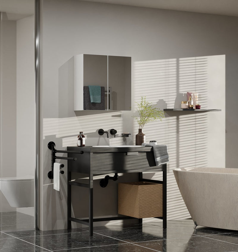 Meuble de rangement pour salle de bain Topeshop POLA 2DL BIEL Blanc