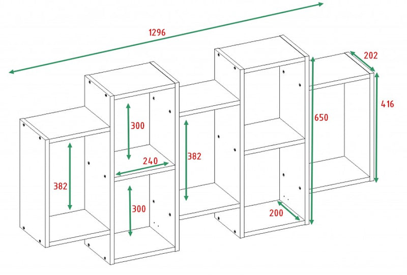 Wall-hung bookcase Bilbao 7.0 Wall Shelves White