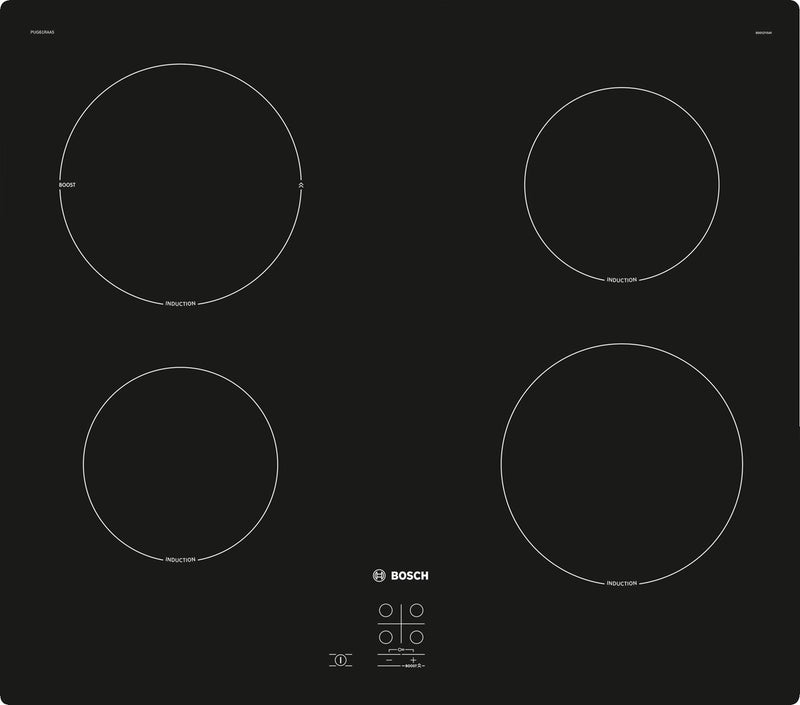Bosch Serie 2 PUG61RAA5E hob Black Built-in 60 cm Zone induction hob 4 zone(s)