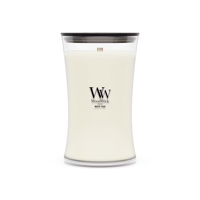 Scented Candle, Large WOODWICK White Teak 609.5 g, 1 piece