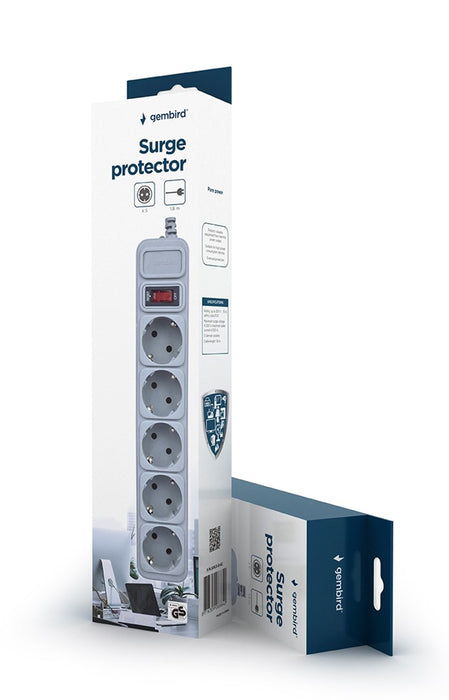 Gembird SPG3-B-6C surge protector 5 AC outlet(s) 1.8 m