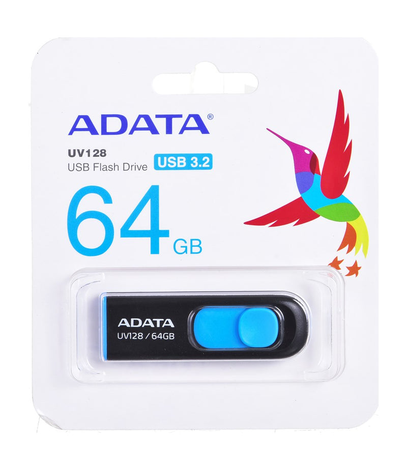 ADATA 64GB DashDrive UV128 USB flash drive USB Type-A 3.2 Gen 1 (3.1 Gen 1) Black,Blue