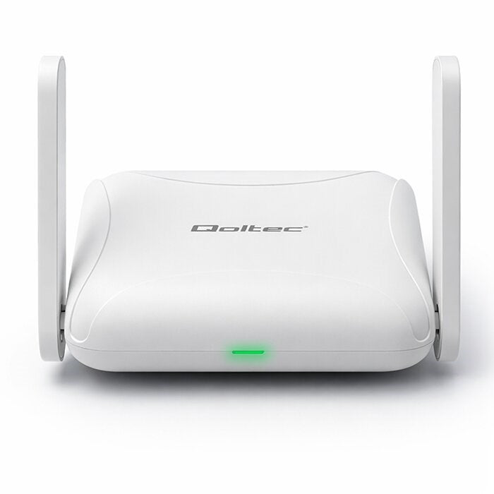 Qoltec 56980 Home & Travel 4G LTE Router with Wi-Fi 6 | AX300 | 2.4GHz | Dual Antenna | USB-C | Micro SIM