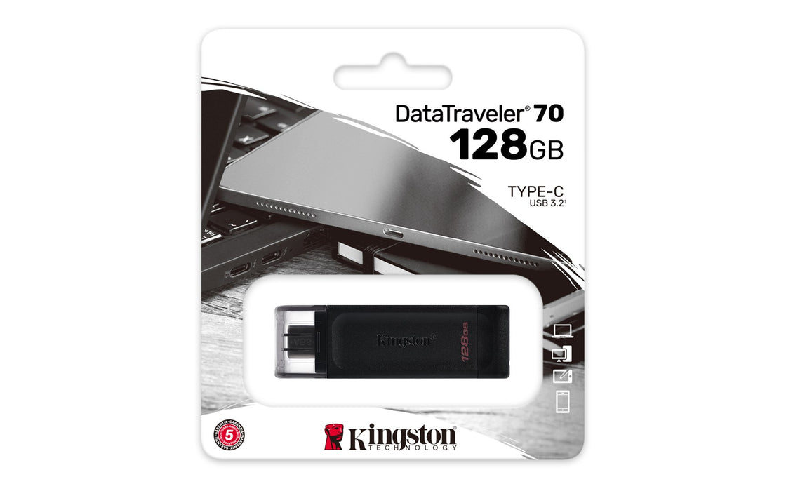 Kingston DataTraveler 70 - USB flash drive - 128 GB - USB-C 3.2 Gen 1
