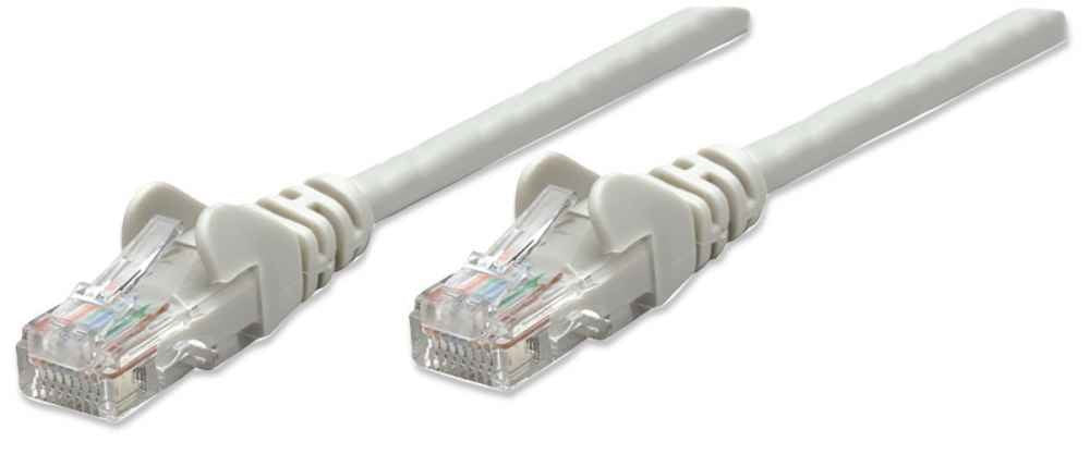 Intellinet Network Patch Cable, Cat6, 1m, Grey, CCA, U/UTP, PVC, RJ45, Gold Plated Contacts, Snagless, Booted, Lifetime Warranty