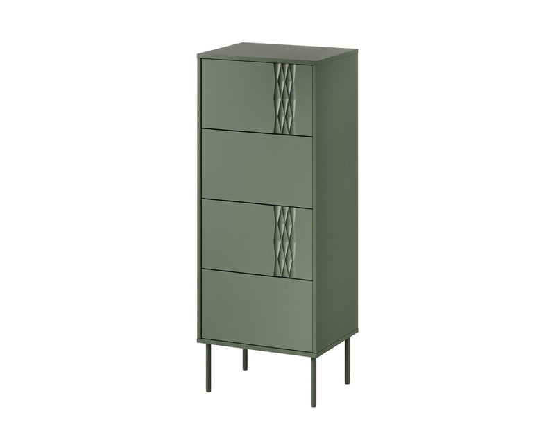 Commode 4 TIROIRS TRESSE 50x40x125 vert mat