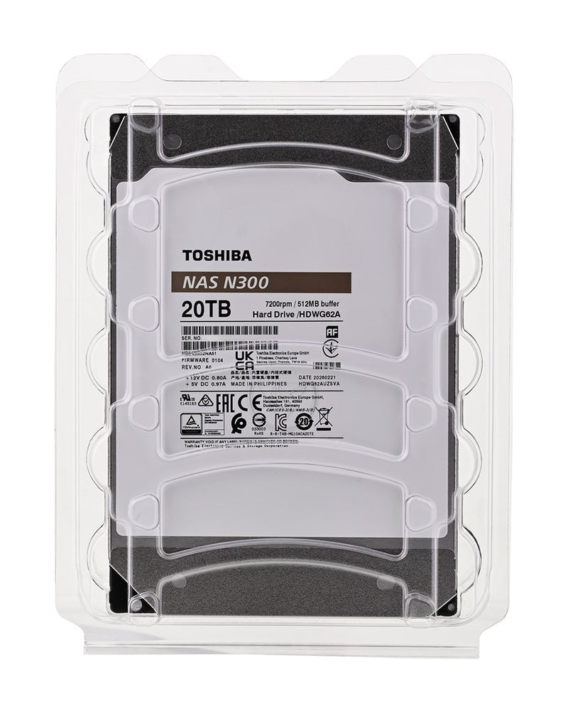 Toshiba N300 internal hard drive 20 TB 7200 RPM 512 MB 3.5" Serial ATA III