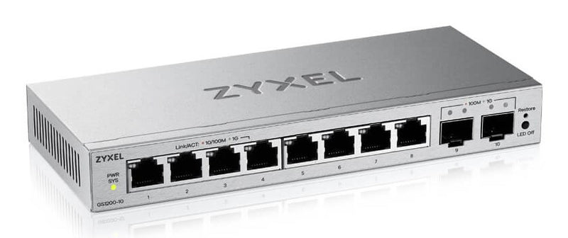 Zyxel GS1200-10v3 Managed L2 Gigabit Ethernet (10/100/1000) Desktop Grey