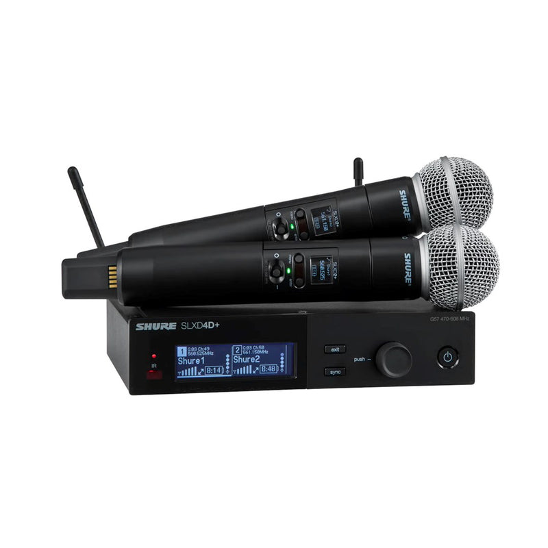 Shure SLXD24D+E/58-G65 - dual digital wireless system with two transmitters/handheld microphones (470 - 606 MHz)