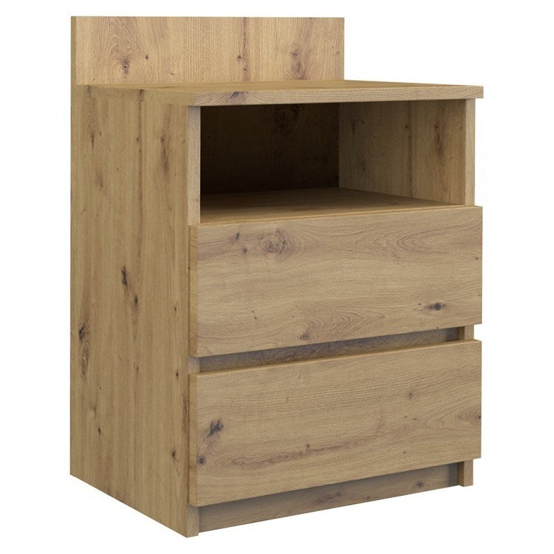 Topeshop M1 ARTISAN Chevet 2 tiroirs Chêne