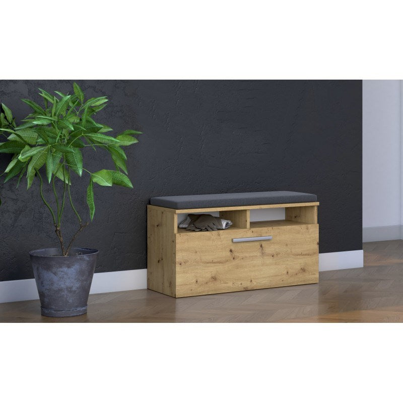 Topeshop RIVA MEUBLE À CHAUSSURES ARTISAN Chêne fermé