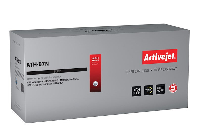 Activejet ATH-87N Toner (ersetzt HP 87A CF287A; Supreme; 9000 Seiten; schwarz)