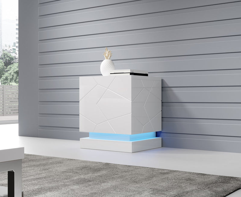QIU bedside table 2 pcs. 46x41.5x53 cm white glossy/white glossy