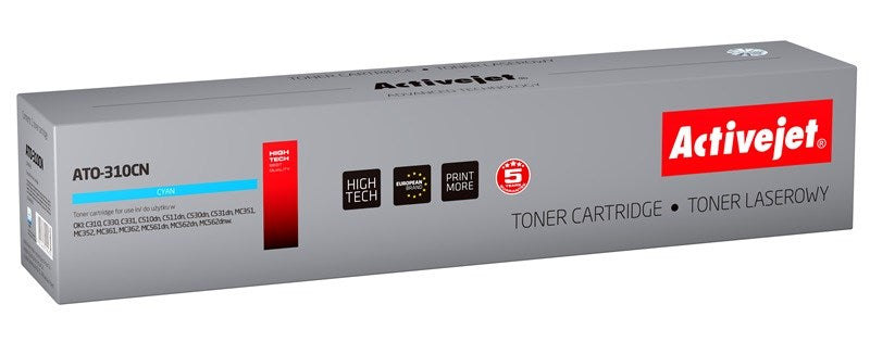 Activejet ATO-310CN Toner (ersetzt OKI 44469706; Supreme; 2000 Seiten; Cyan)