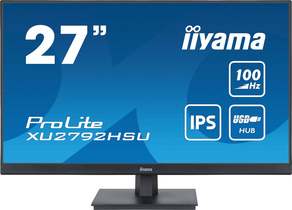 iiyama ProLite XU2792HSU-B6 - LED monitor - 27" - 1920 x 1080 Full HD (1080p) @ 100 Hz - IPS - 250 cd/m² - 1300:1 - 0.4 ms - HDMI, DisplayPort - speak