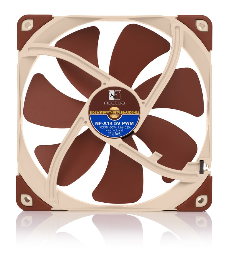Noctua NF-A14 Computer case Fan 14 cm Beige, Brown