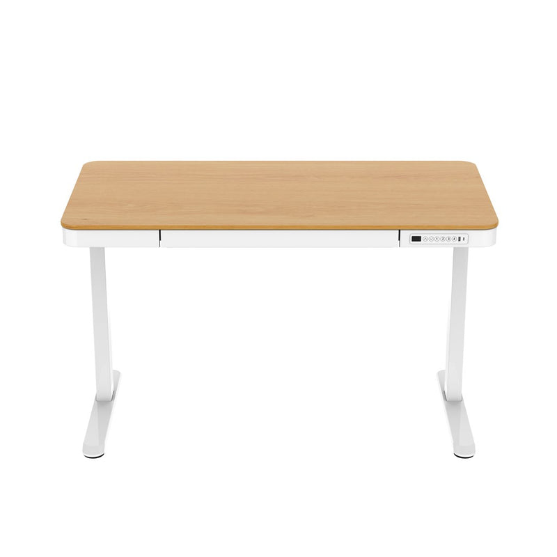 Tuckano Electric Height Adjustable Desk ET119W-C White/Oak. Desk top dimensions 120 x 60cm.
