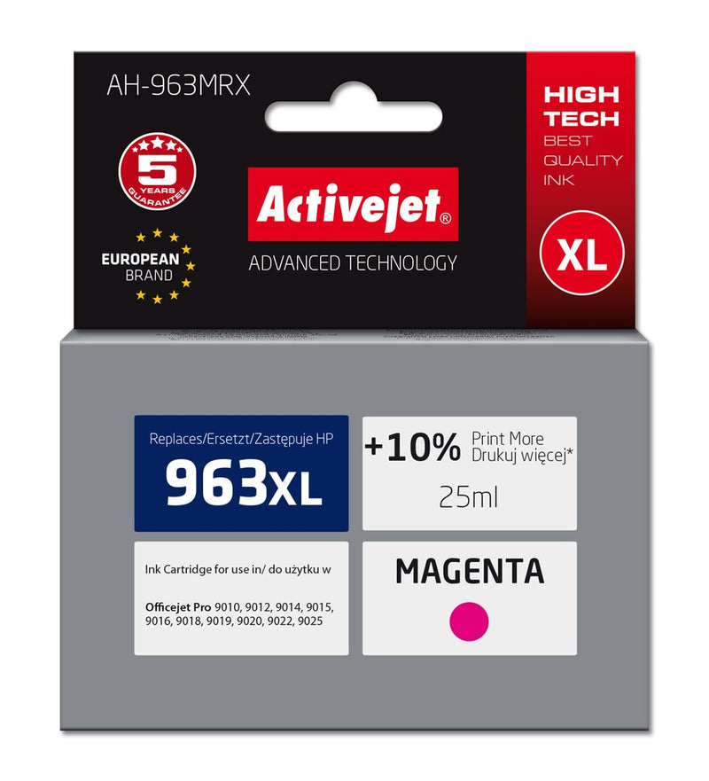Activejet AH-963MRX Encre (remplace HP 963XL 3JA28AE ; Premium ; 1760 pages ; 25 ml, magenta)