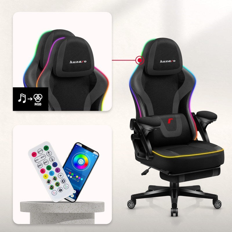 Chaise de jeu en maille noire RVB