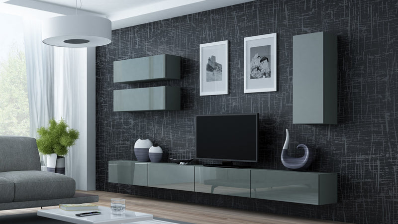 Meuble haut Cama VIGO "90" 90/35/32 gris/gris brillant