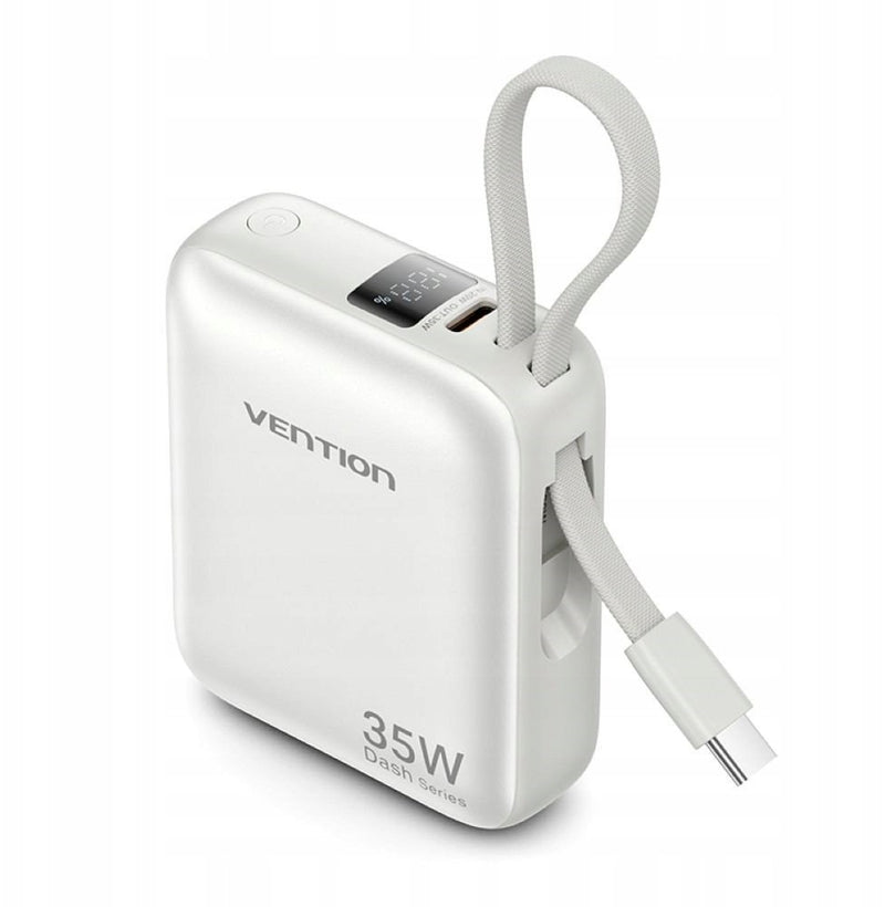 Vention 10000mAh 35W - power bank with USB-C cable (beige)