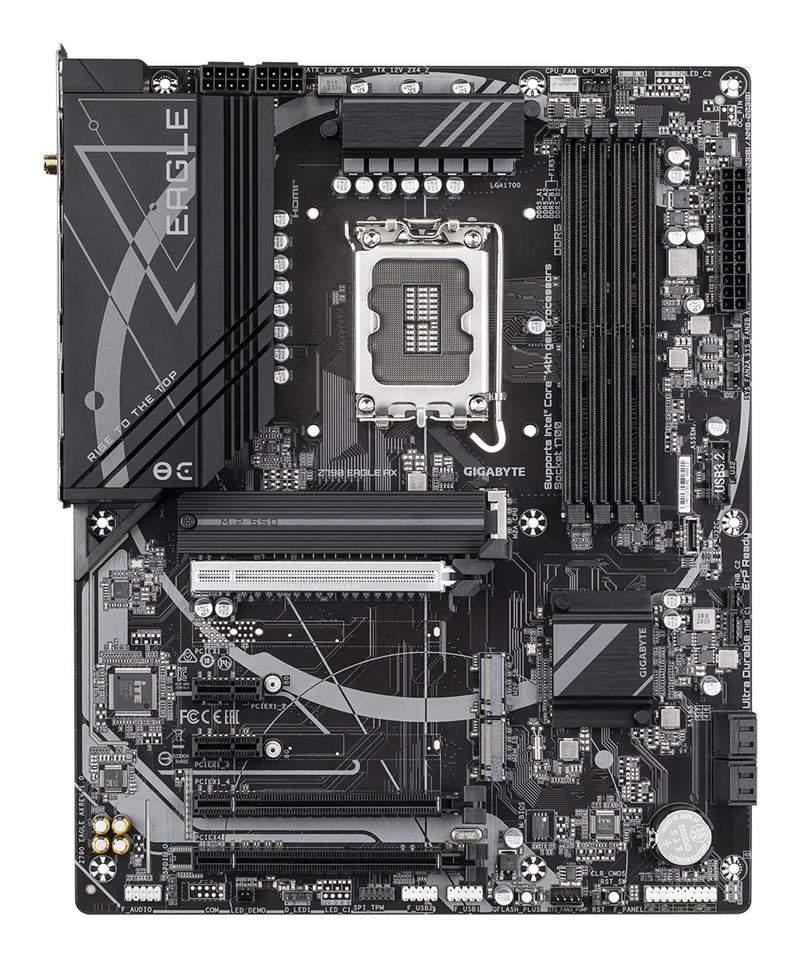 GIGABYTE Z790 EAGLE AX Motherboard - Supports Intel Core 14th Gen CPUs, 12+1+1Phases Digital VRM, up to 7600MHz DDR5 (OC), 3xPCIe 4.0 M.2, Wi-Fi 6E, 2