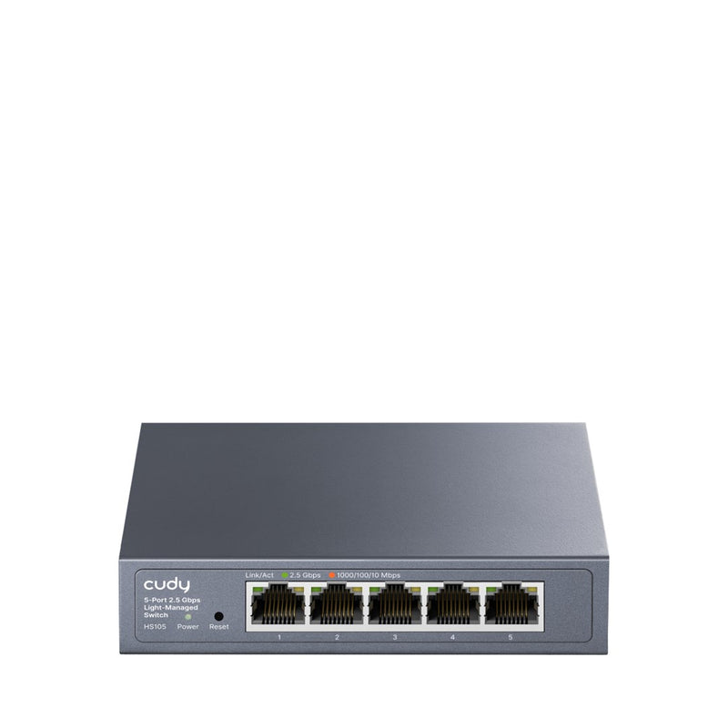 Cudy 5-Port 2.5G Easy-Managed Switch, HS105 3.0 L2 2.5G Ethernet (100/1000/2500) Black