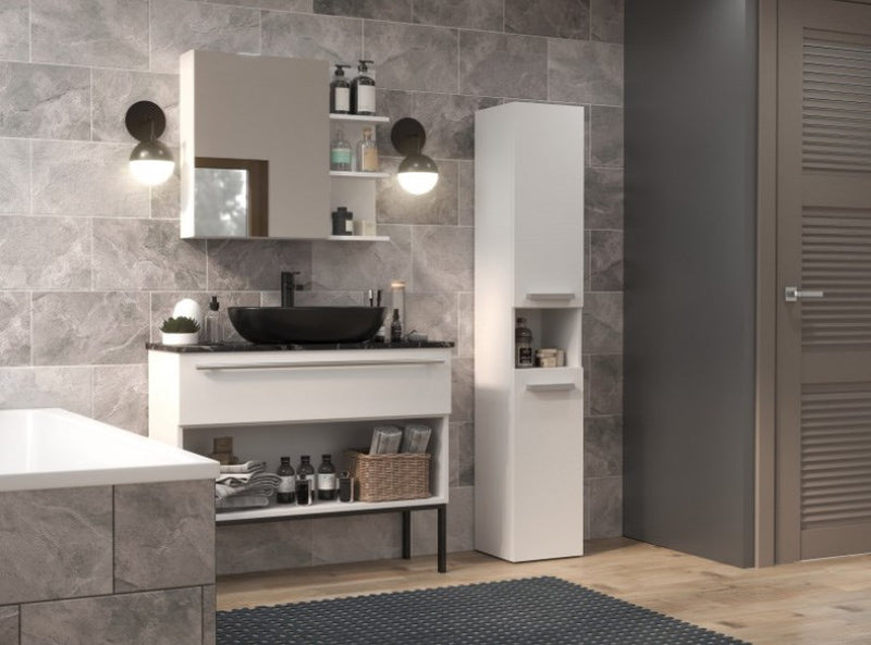 Bathroom cabinet NEL I 31x30x174 cm, matt white