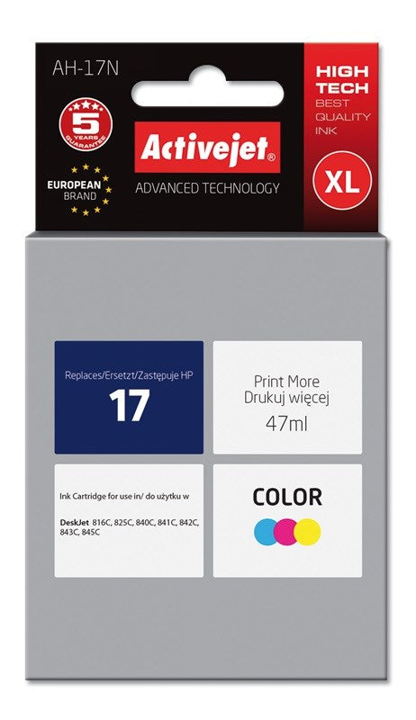 Activejet AH-17N Ink cartridge (replacement for HP 17 C6625A; Supreme; 47 ml; color)