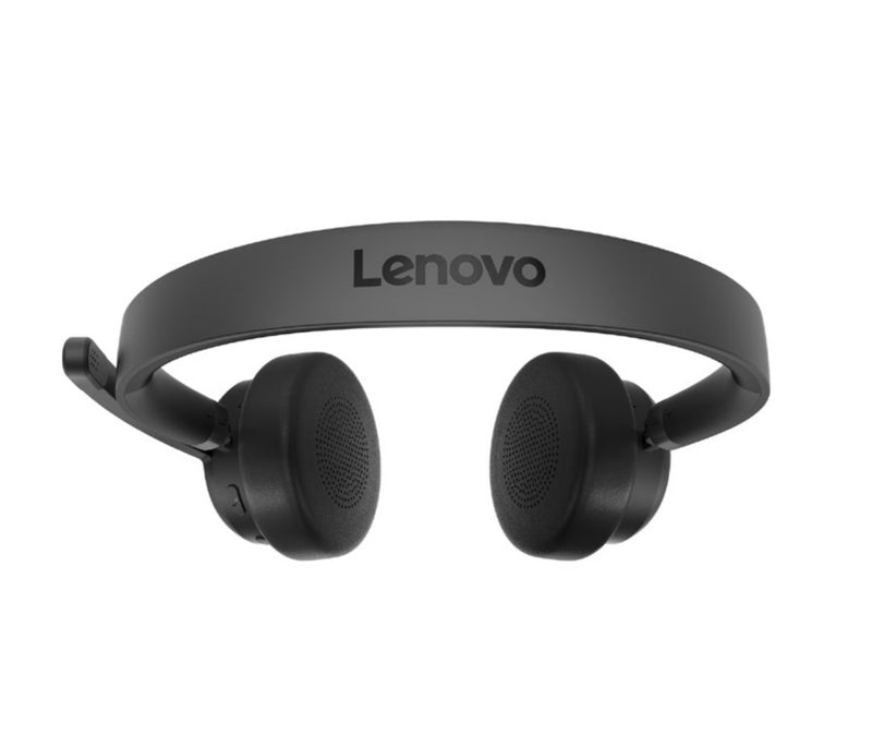 Lenovo - Headset - on-ear - Bluetooth - wireless - USB-A via Bluetooth adapter - black - Certified for Microsoft Teams