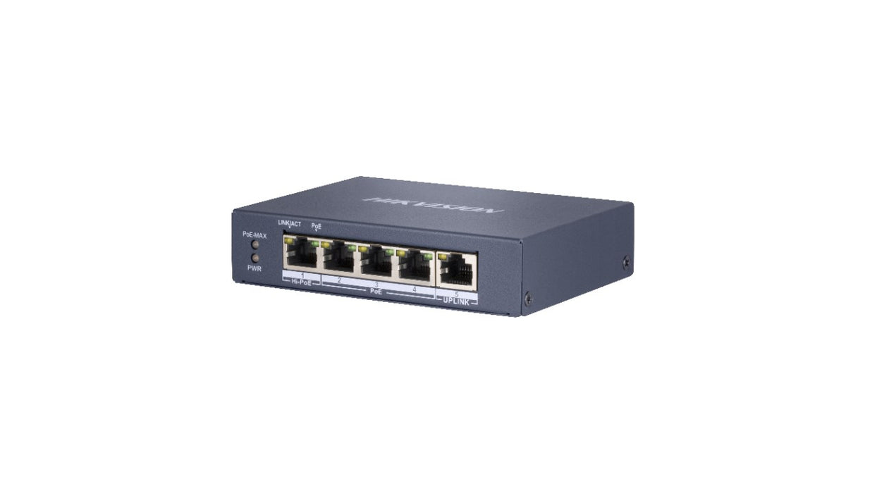 Hikvision DS-3E0505HP-E network links Non-managed Gigabit Ethernet (10/100/1000) PoE support Blue