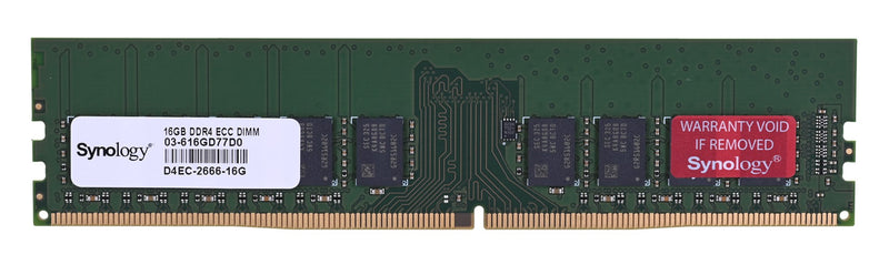 Synology - DDR4 - module - 16 GB - DIMM 288-pin - 2666 MT/s / PC4-21300 - 1.2 V - unbuffered - ECC - for Synology SA3200, RackStation RS1619, RS2418,