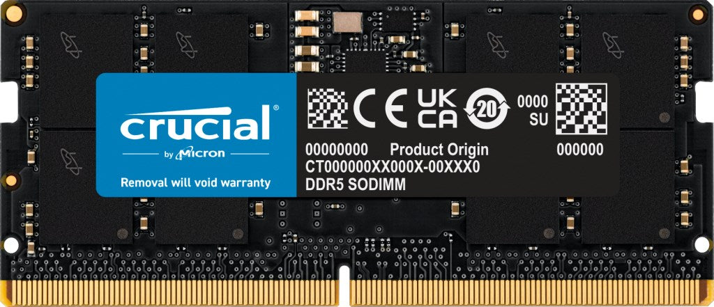 Crucial - DDR5 - module - 16 GB - SO-DIMM 262-pin - 2400 MHz / PC5-38400 - CL40 - 1.1 V - unbuffered - non-ECC