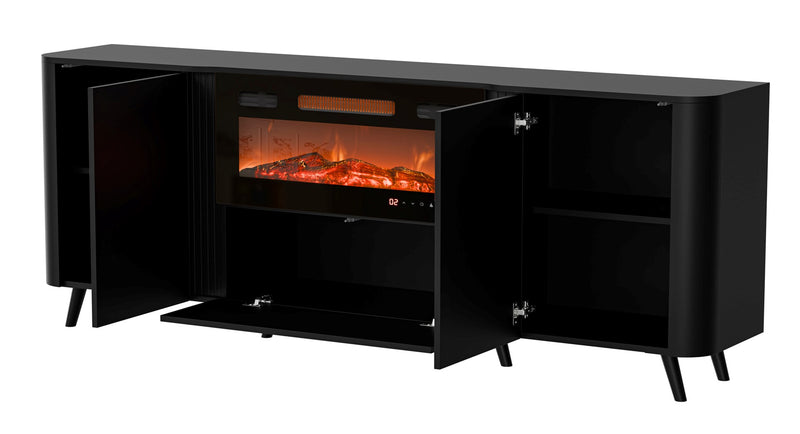 Cama Volare chest of drawers 200 x 39 x 75 cm black + fireplace