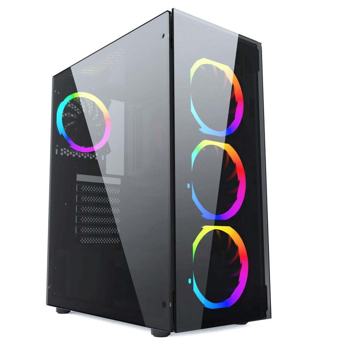 Gembird CCC-FC-1500RGB computer case Midi Tower Black, Transparent