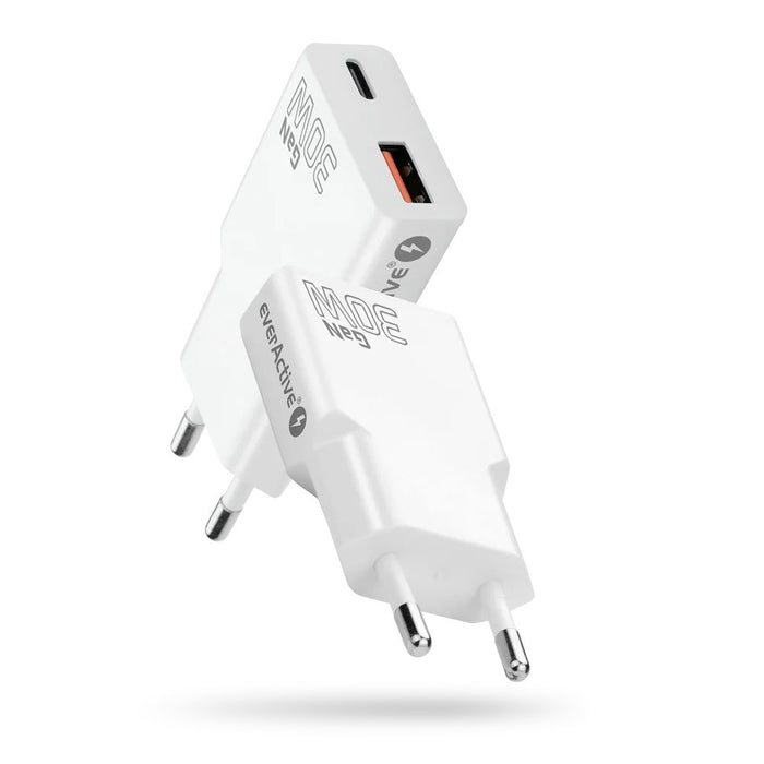Charger 1 x USB, 1 x USB-C Quick Charge 3.0 30W SUPER SLIM white