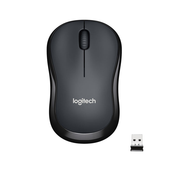 Logitech M220 Silent - Mouse - optical - 3 buttons - wireless - 2.4 GHz - USB wireless receiver - charcoal