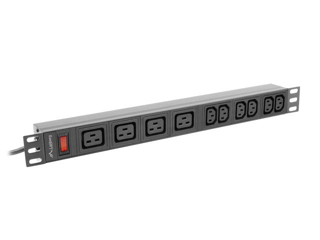 LANBERG RACK PDU POWER STRIP 19" 1U 16A 2M 4X C19 6X IEC C13 BLACK C20